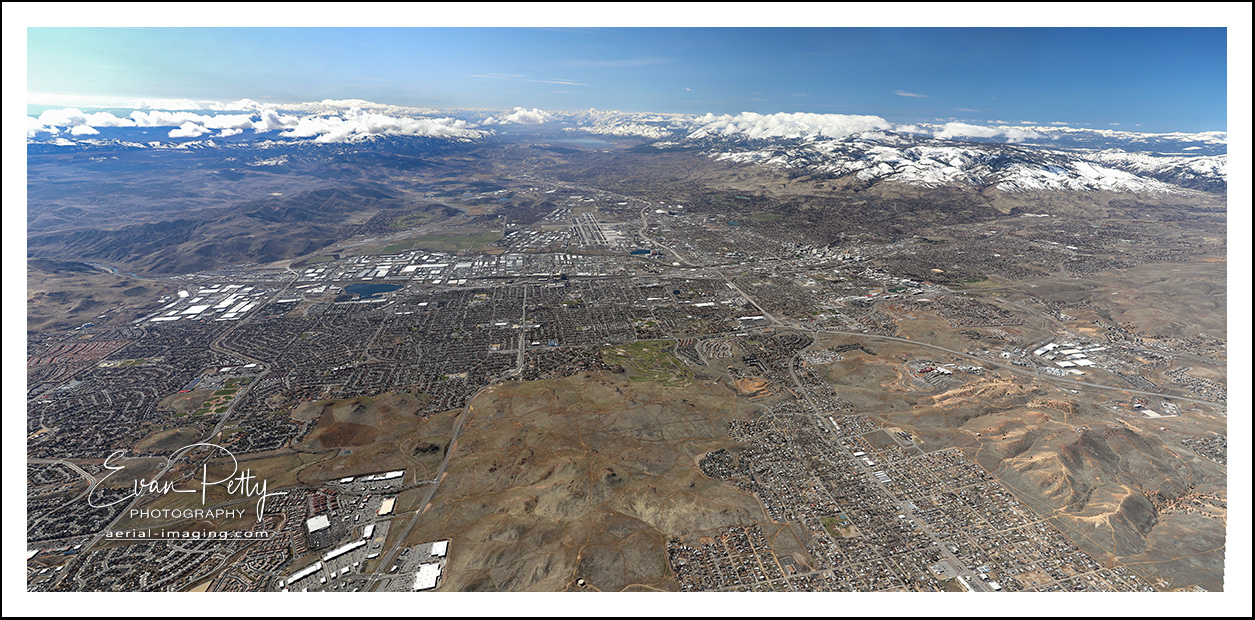 Aerial Panoramic View of Reno and Sparks Nevada  Drone & Aerial Photography