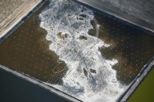 Frozen Mine Pond Aerial Photo