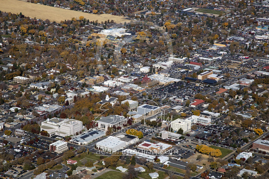 Excellent Aerial View Downtown Carson City, Nevada