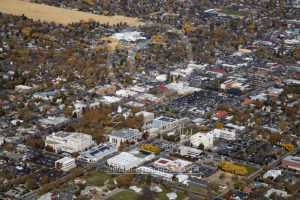 Excellent Aerial View Downtown Carson City, Nevada