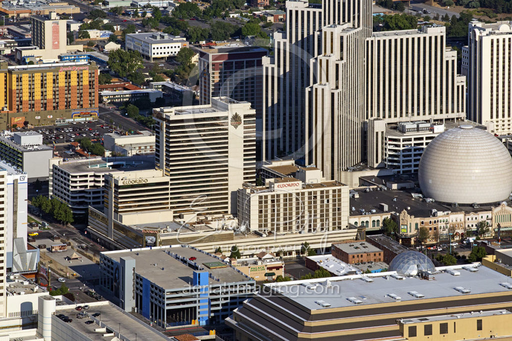 Aerial Shot of Downtown Reno, NV from 2017