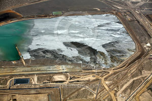 Frozen Mine Pond Aerial View