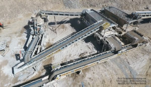 Drone Aerial View of Rock Crusher at the USA Parkway