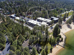 Aerial photographer drone downtown South Lake Tahoe