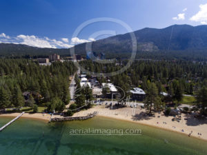 Aerial photographer drone Lake Tahoe beach
