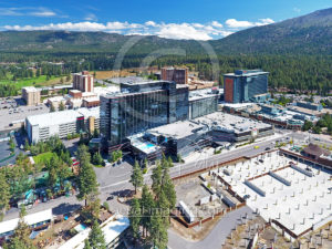 Aerial photographer drone downtown South Lake Tahoe