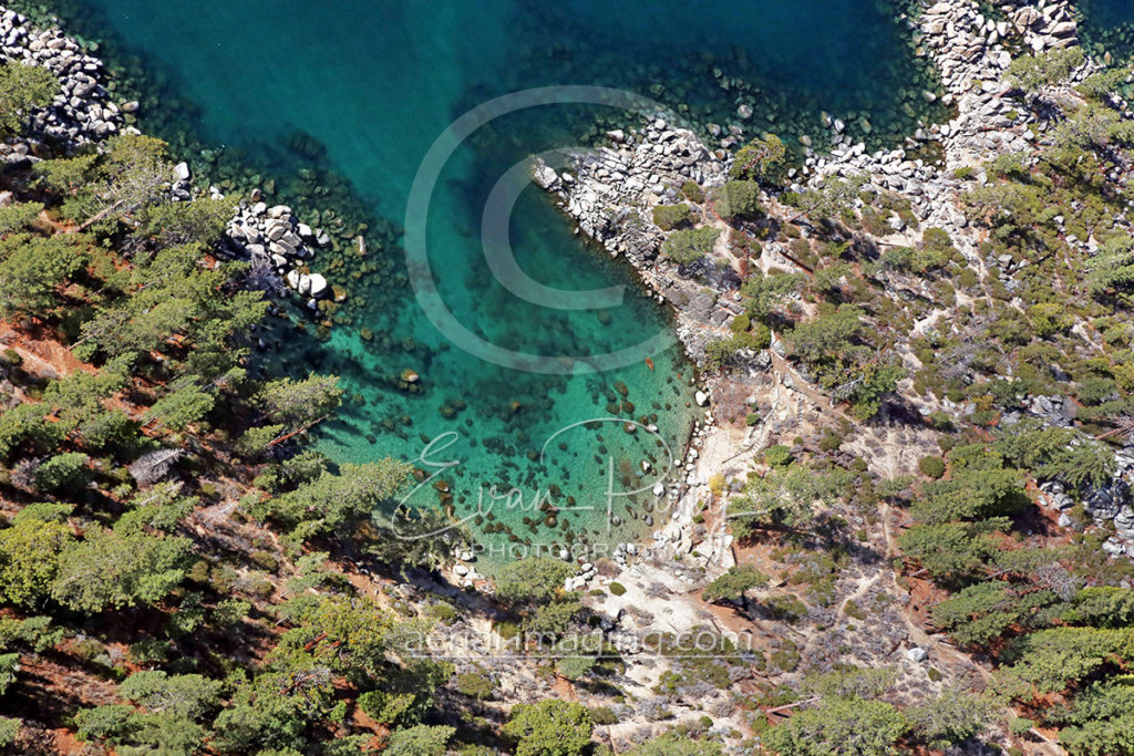 Lake Tahoe Cove Beach Rocks Aerial