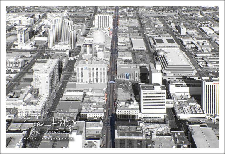 Aerial Downtown Reno View of Arch