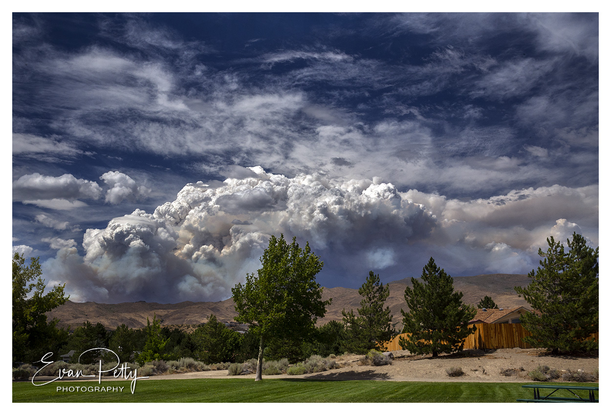 Images of Developing Fire Nevada and Northern CA in Loyalton
