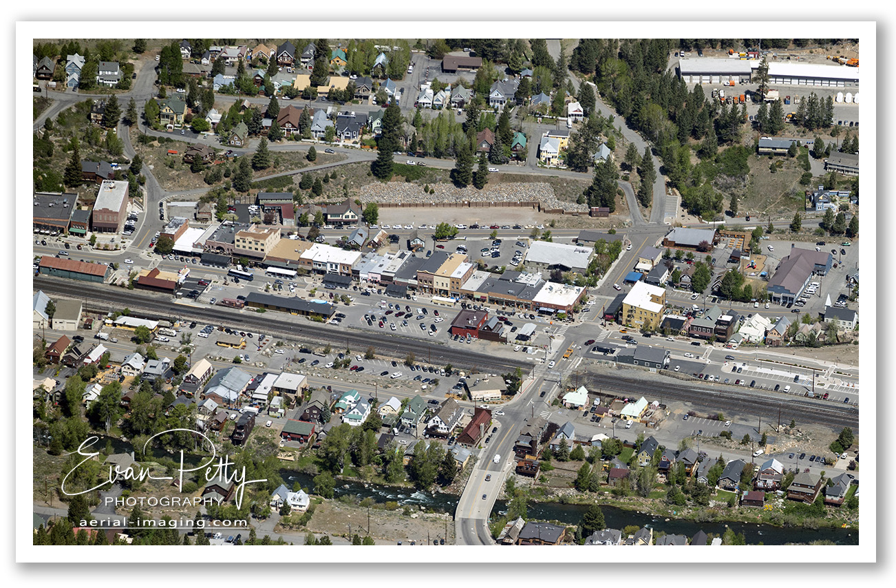 Downtown Truckee, CA Aerial View | Aerial Photography & Drone Services