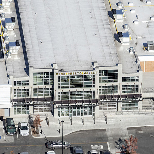 Aerial Photographer View Reno Public Market
