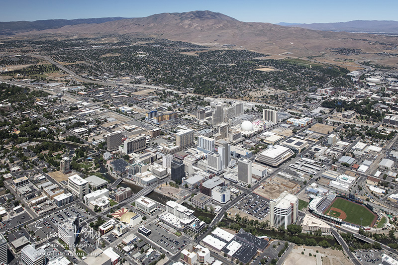 Downtown Reno Wide Aerial View