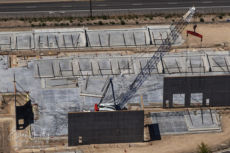 aerial construction view tilting walls