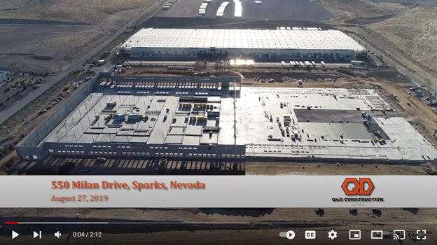 Construction drone video Tahoe Reno Industrial Center in Nevada