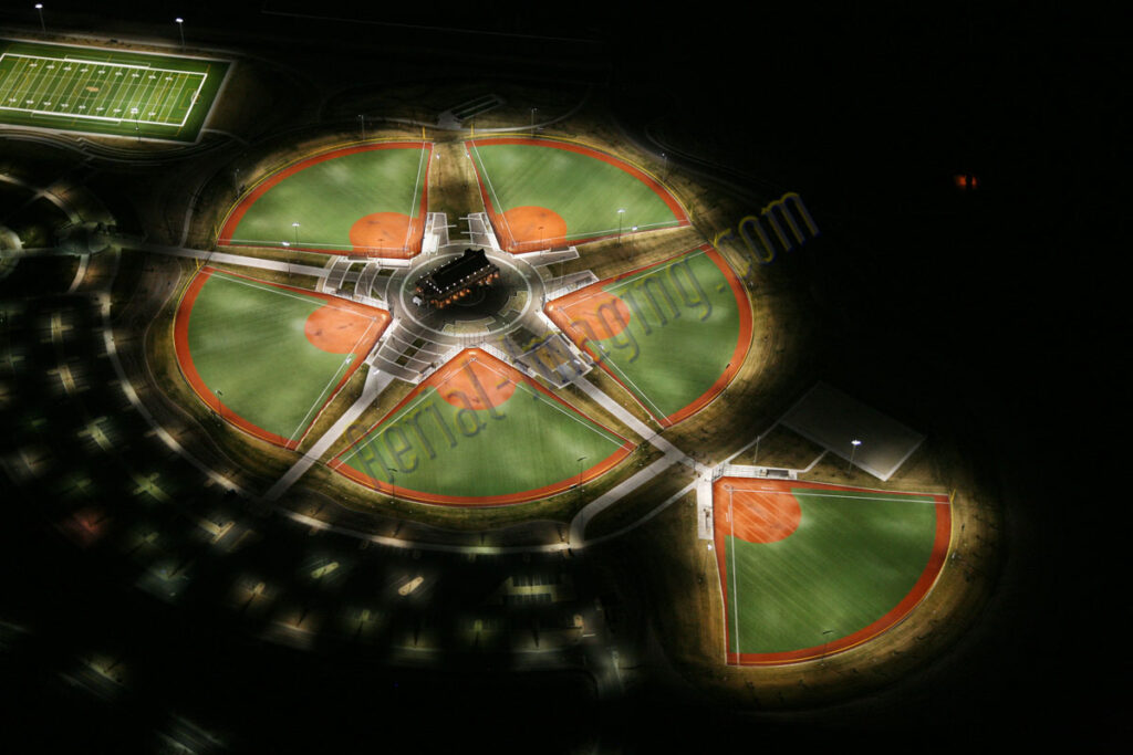 Night aerial Golden Eagle baseball fields Sparks, NV