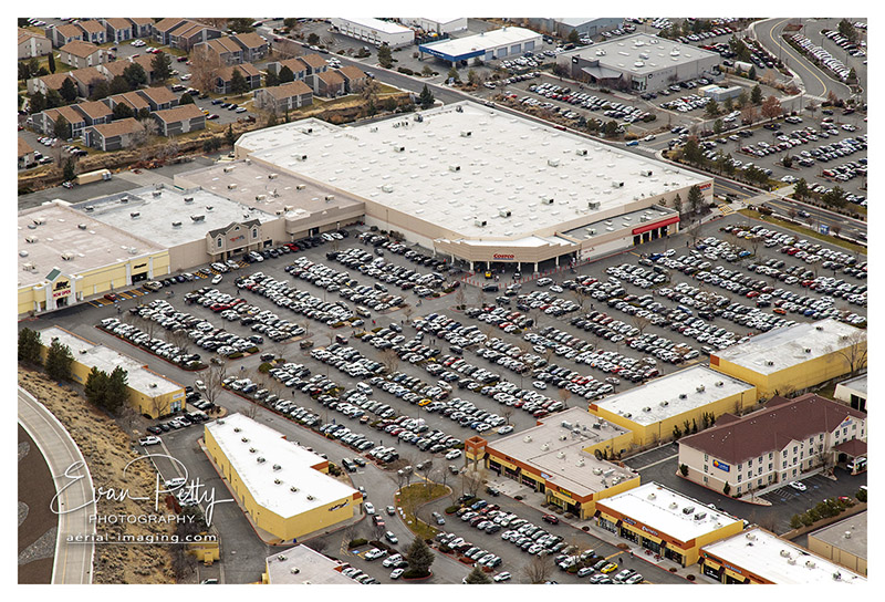 Costco Retailer aerial view during Christmas Holiday