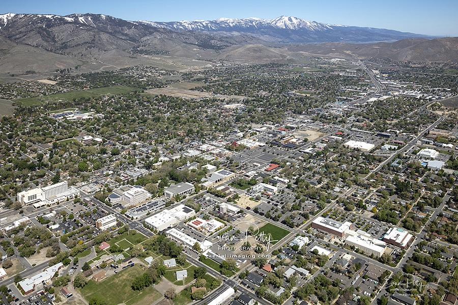 Terrific Aerial View Looking South in Carson City, NV