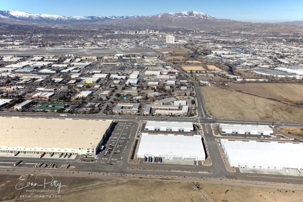 Aerial View Sparks Industrial Buildings