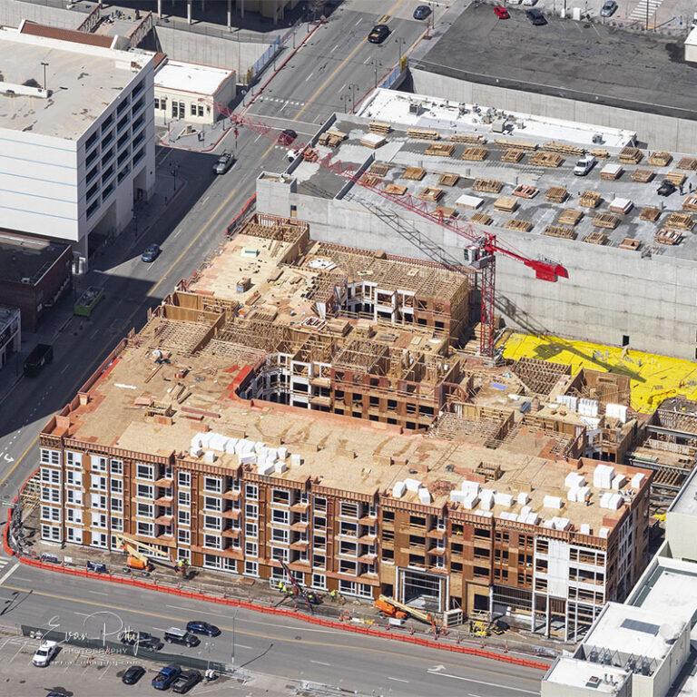 Aerial Construction Views- Reno Aces Ballpark Apartments