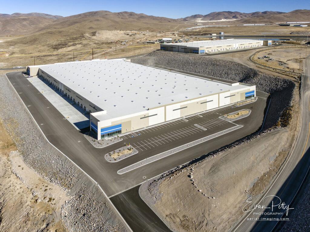 Drone view warehouse