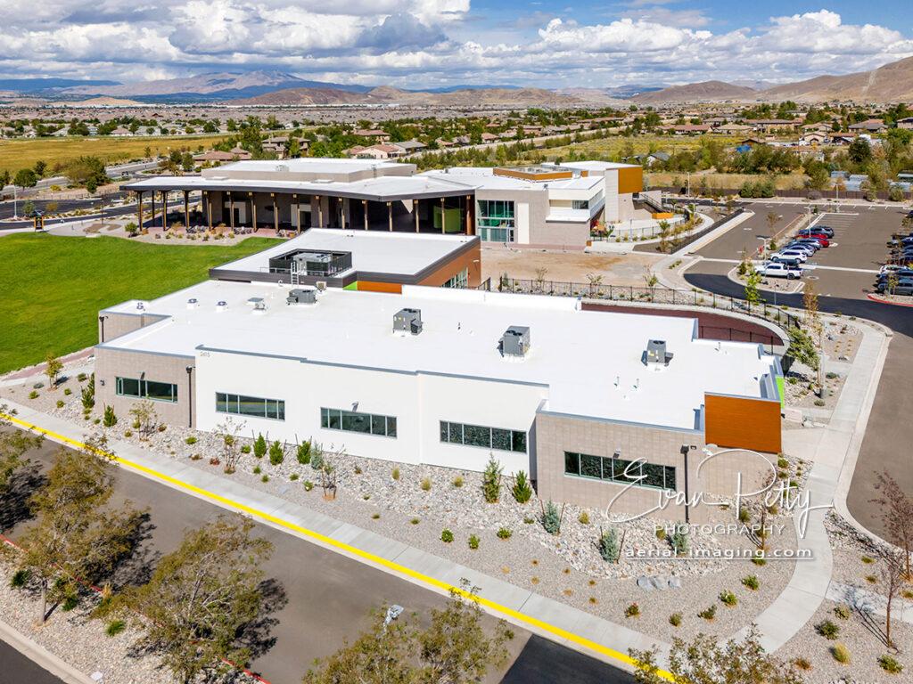 Completed construction photography drone view Life Church