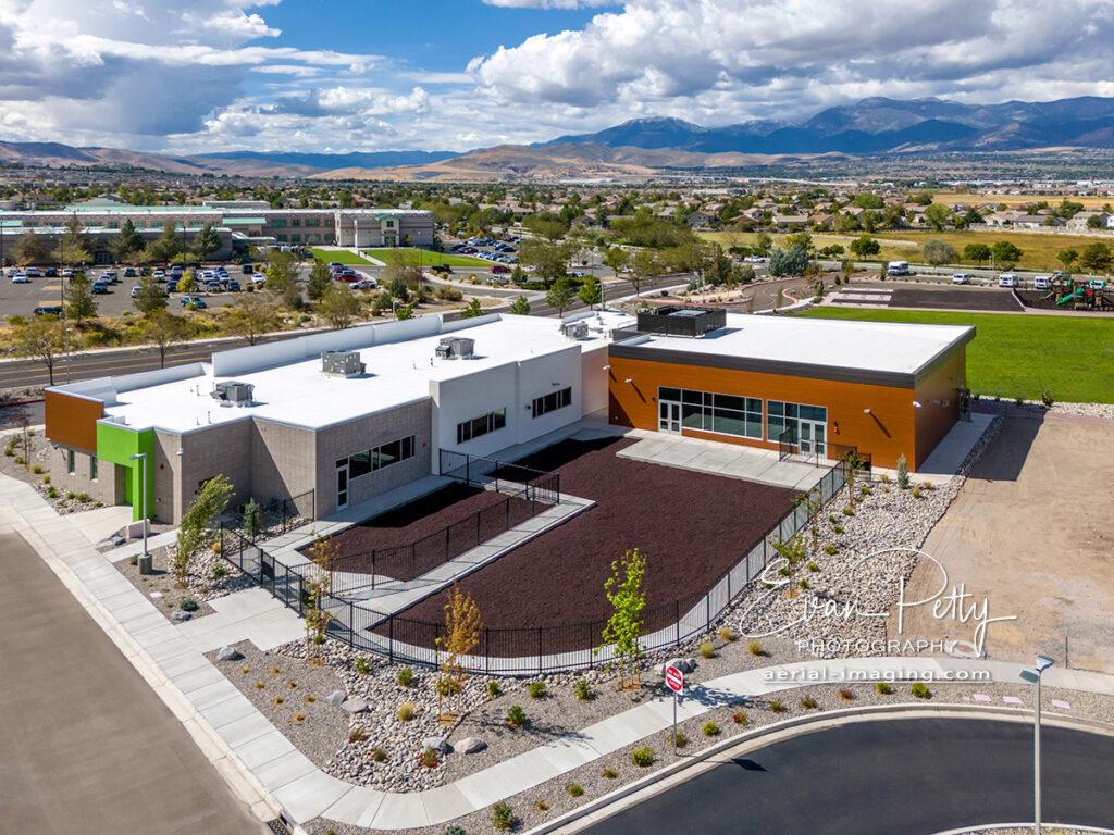 Completed construction photography drone view Life Church