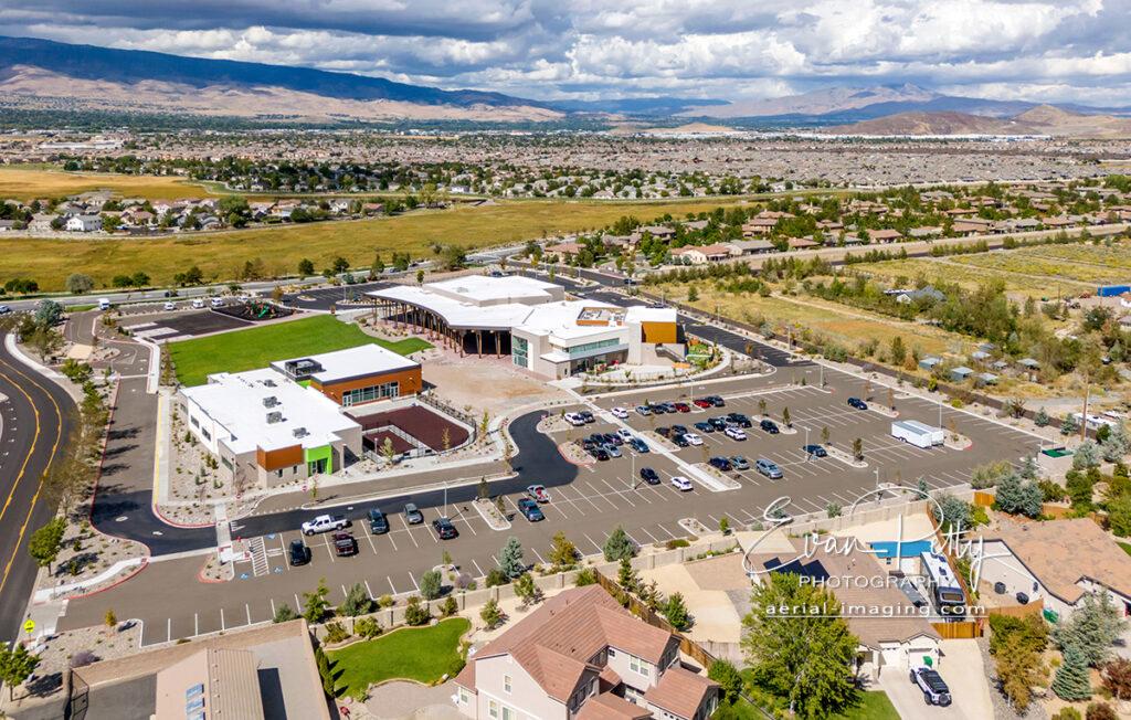 Completed construction photography drone view Life Church