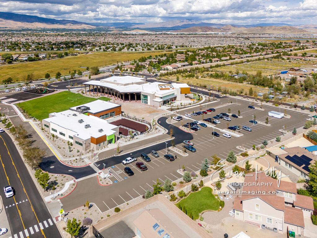 Completed construction photography drone view Life Church