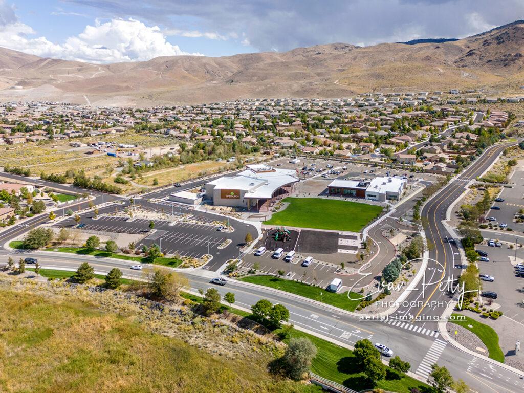 Finished construction photography drone view