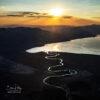 Pyramid Lake and Truckee River at Sunset