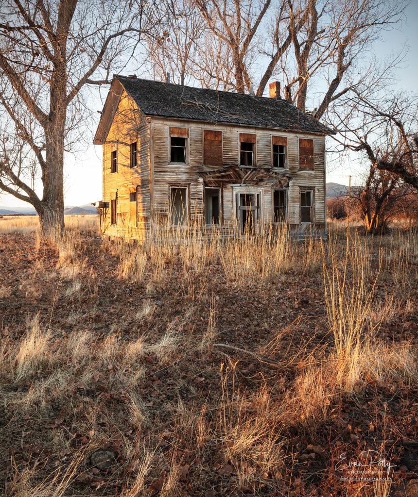 Sunset at Abandoned Ranch House in the Sierras