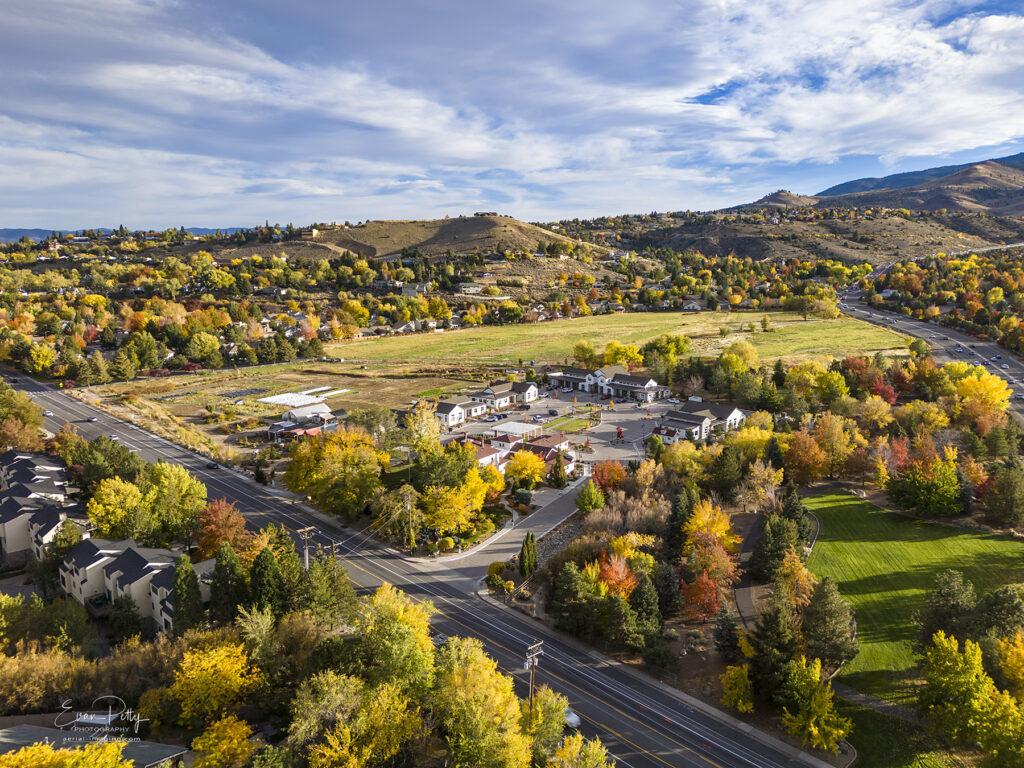 Fall trees in west Reno at Mayberry Gardens