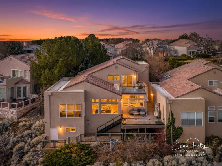 real estate drone sunset dusk twilight photo photoshoot in Reno, NV