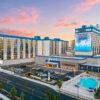 Front exterior view of J Resort at sunset