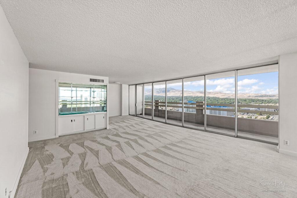 Living room and dining area
