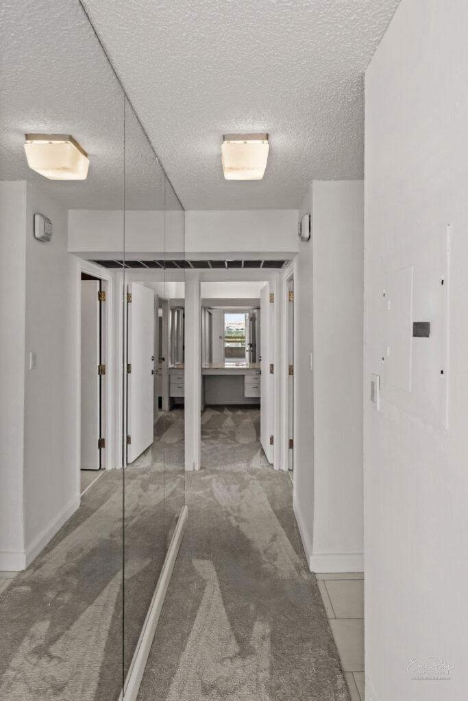 Closets and hallway space from bedroom
