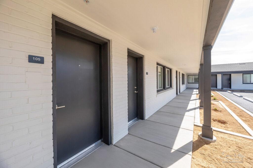 Exterior doors to units
