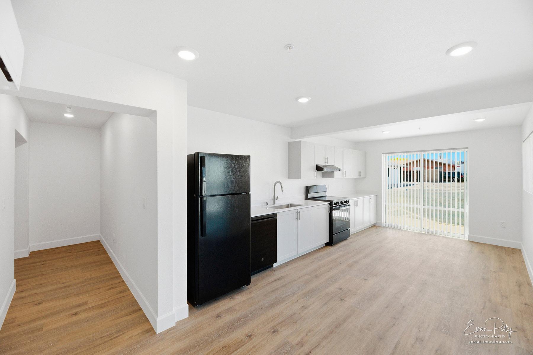 Interior space with kitchen