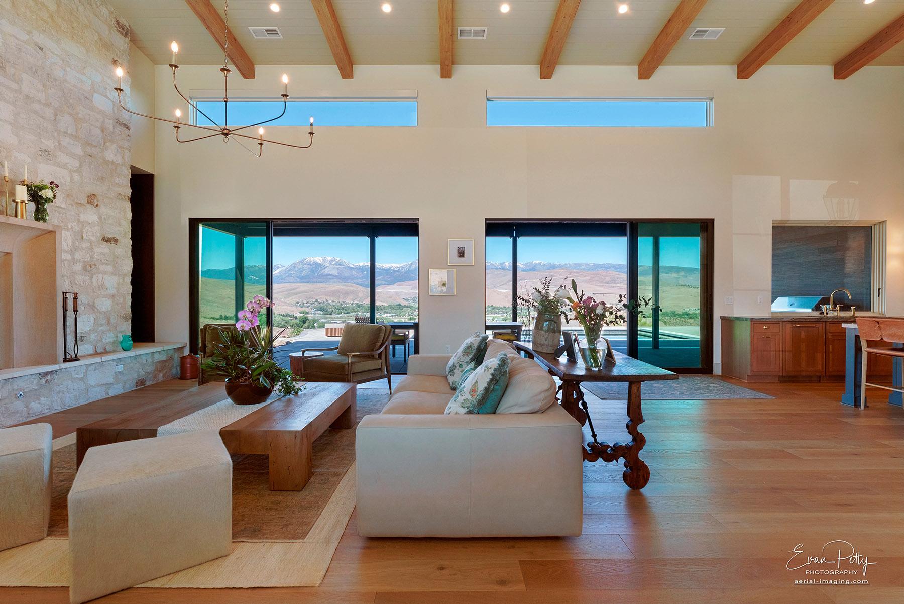 Living room view of the mountains.