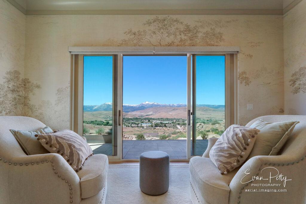 The view from the master bedroom to the mountains.