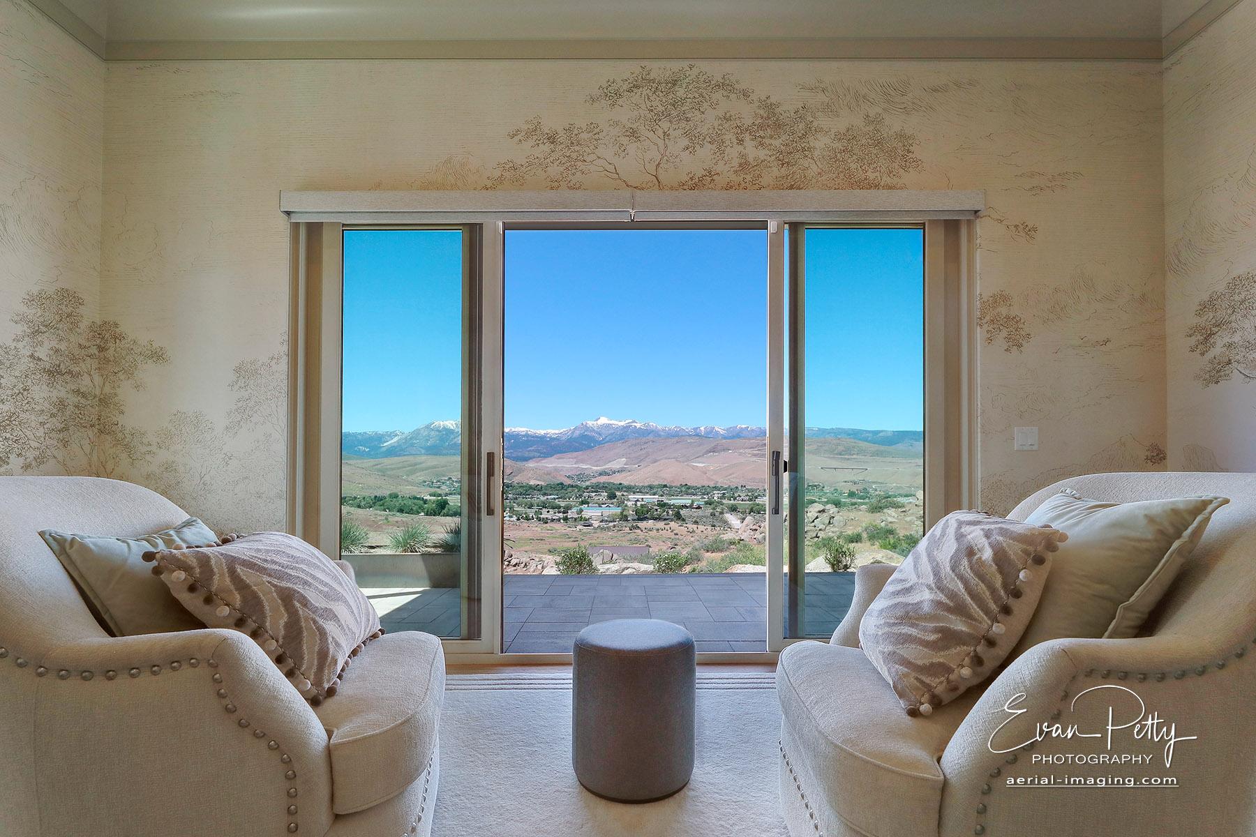 The view from the master bedroom to the mountains.