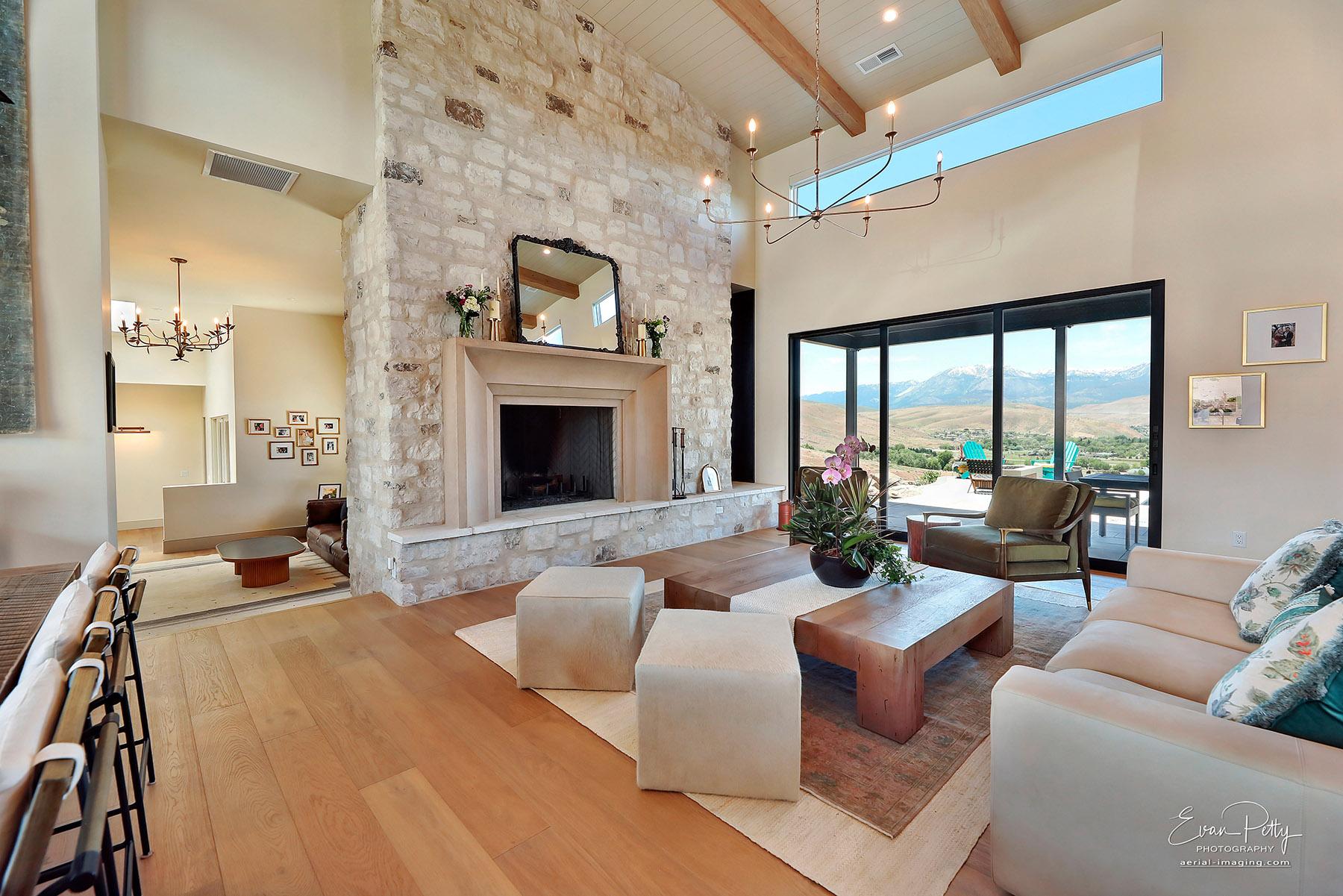 Living room space with stunning views.
