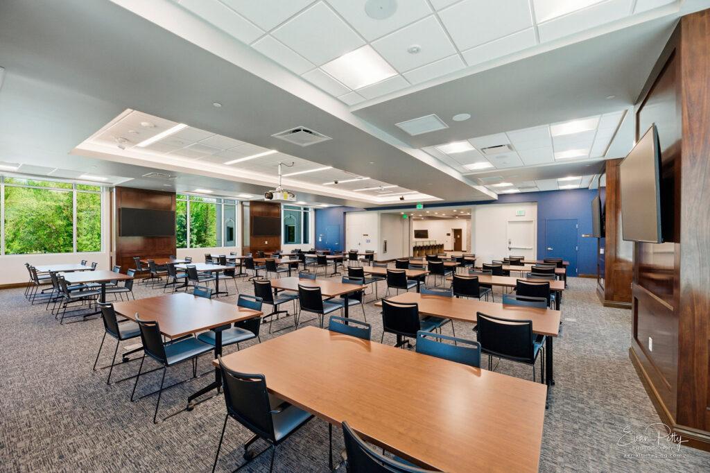 Nevada State Legislature building interior view of desks