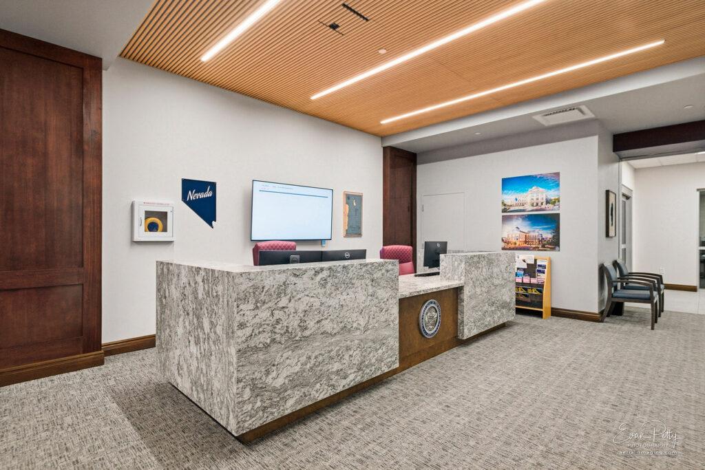 Nevada State Legislature interior desk front interior