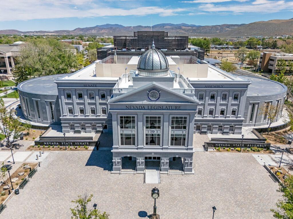 Nevada State Legislature Drone front exterior view
