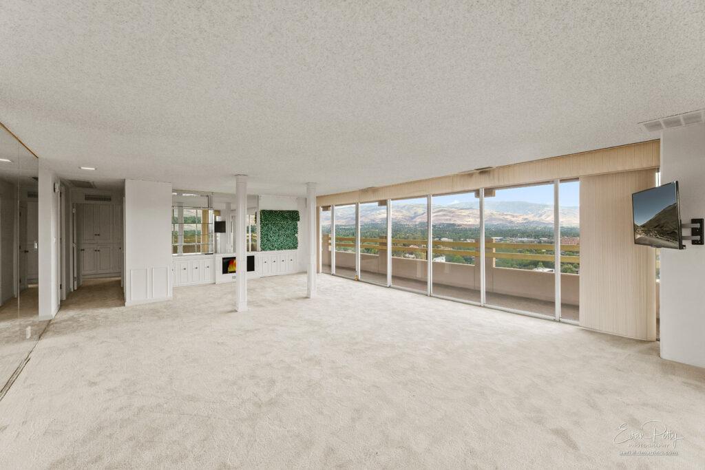 Living room wall area at Arlington Towers