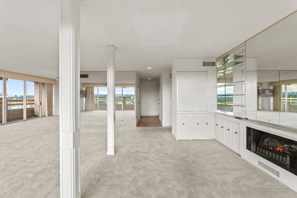 Interior views living room at Arlington Towers