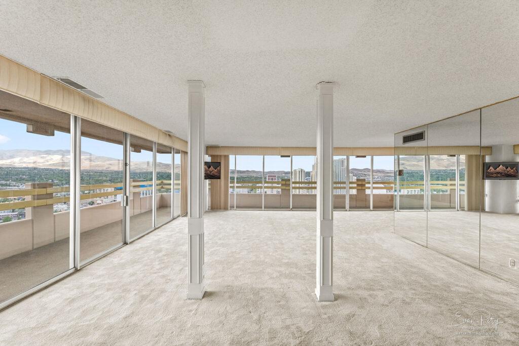 Living room views at Arlington Towers