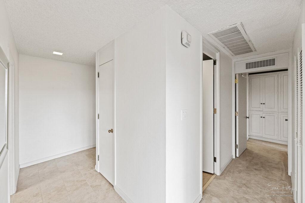 Bedroom and bathroom at Arlington Towers