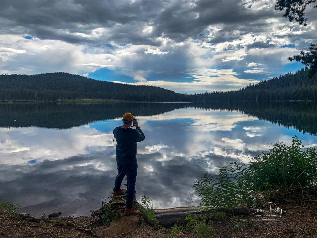 Looking over the lake hours after sunrise